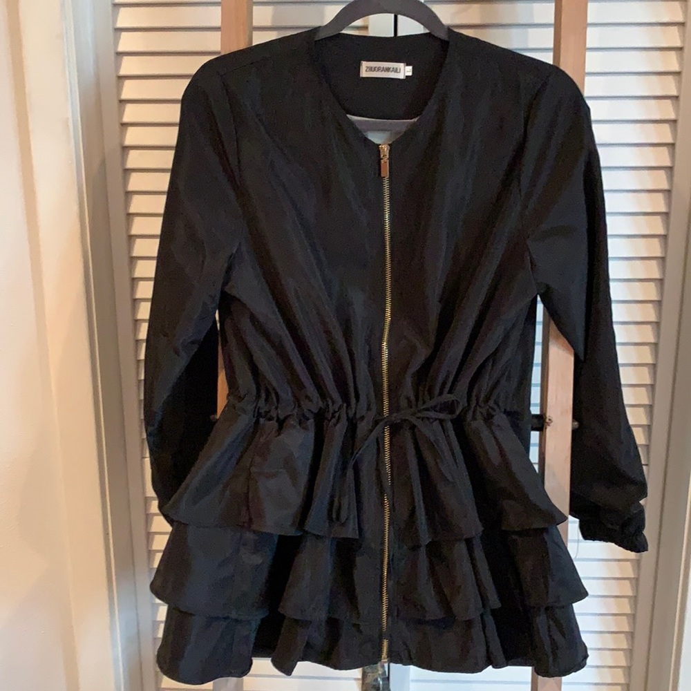 Black rain jacket